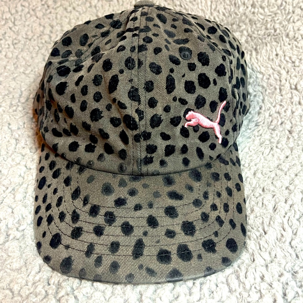 Puma Grey/Black Velvet‎ Leopard Print Adjustable Hat